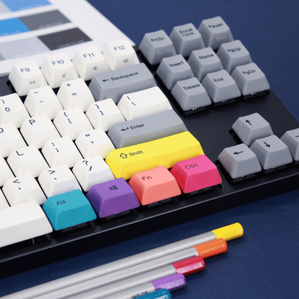 Tastatură Varmilo VEA87 CMYK Multicolor Cherry MX Silent Red Gaming, Cu fir photo 17
