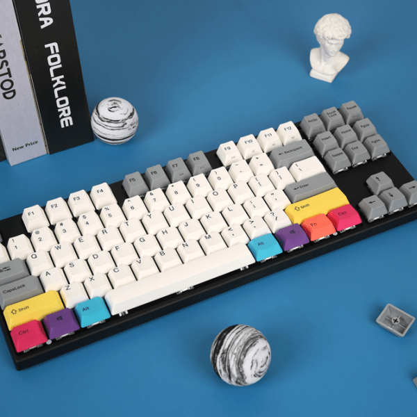 Tastatură Varmilo VEA87 CMYK Multicolor Cherry MX Silent Red Gaming, Cu fir photo 19