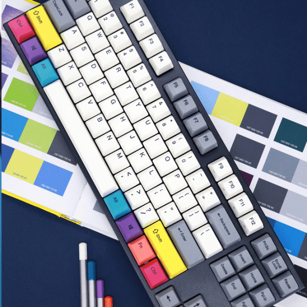 Tastatură Varmilo VEA87 CMYK Multicolor Cherry MX Silent Red Gaming, Cu fir photo 21