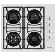 Plită încorporabilă pe gaz Wolser WL-F 6401 GT IC White Sticlă călită, Gratare: Fontă