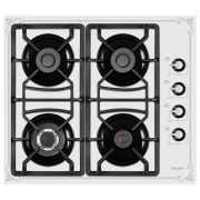 Plită încorporabilă pe gaz Wolser WL-F 6401 GT IC White Rustic Sticlă călită, Gratare: Fontă