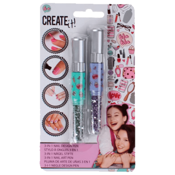 Креативный набор Create it 3-In-1 Nail Design Pen 84100 Розовый Для девочек, 6+ photo 1