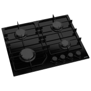 Plită încorporabilă pe gaz Wolser WL- F 6405 GT IC FFD Black Sticlă călită, Gratare: Emailate