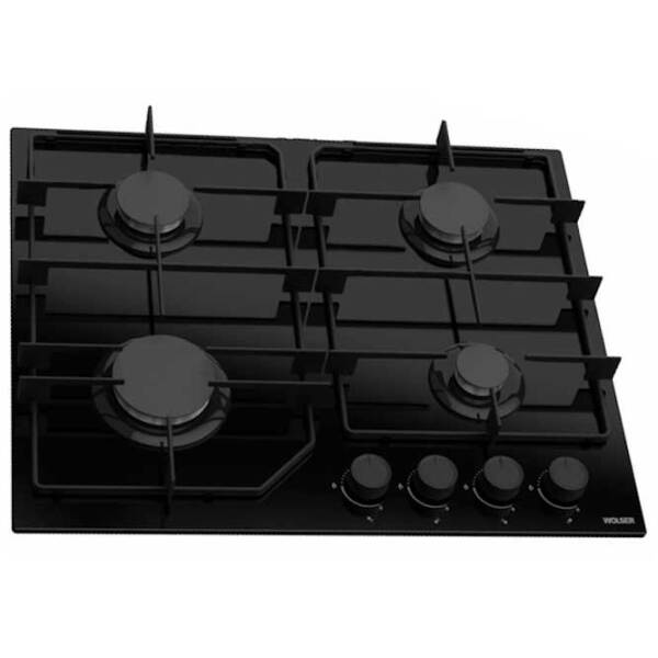 Plită încorporabilă pe gaz Wolser WL- F 6405 GT IC FFD Black Sticlă călită, Gratare: Emailate photo 2