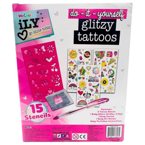 Креативный набор Wecool do-it-yourself Glitzy Tattoos 301106 Разноцветный Для девочек, 6+ photo 3