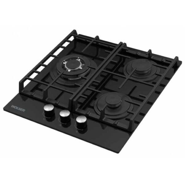 Газовая варочная панель Wolser WL-BRD 6300 Black Закаленное стекло, Решетка: Чугунная photo 2