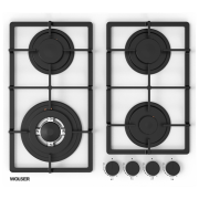 Plită încorporabilă pe gaz Wolser WL-BRD 6402 FFD White Sticlă călită, Gratare: Fontă