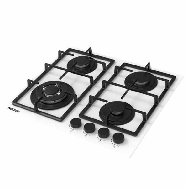 Plită încorporabilă pe gaz Wolser WL-BRD 6402 FFD White Sticlă călită, Gratare: Fontă photo 2