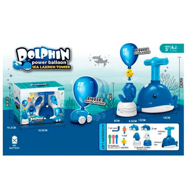 Set de creație ICOM Power Ballon Dolphin 7163050 Blue Pentru copii, 3+ photo 2