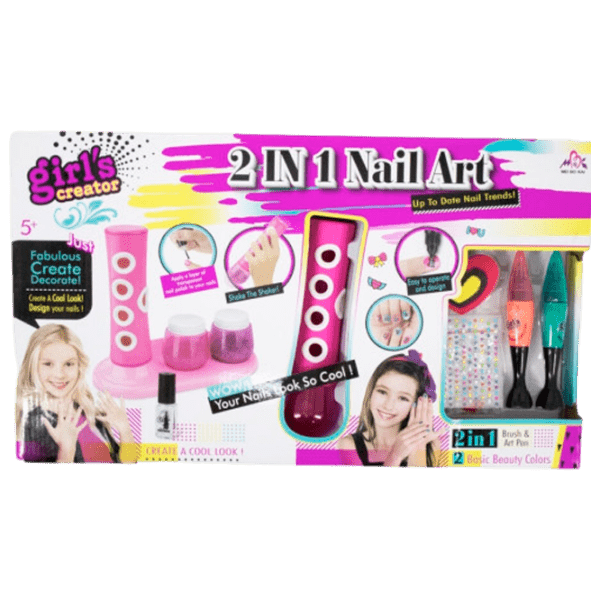 Set de creație ICOM Girl's Creator 2 in 1 Nail Art 7144401 Pink Pentru fetițe, 5+ photo 1