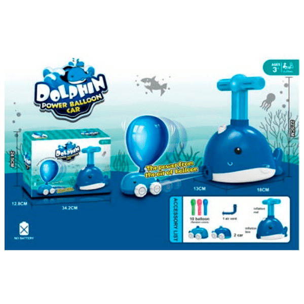 Set jucării ICOM Power Ballon Dolphin 7163036 Blue Pentru copii, 3+ photo 1