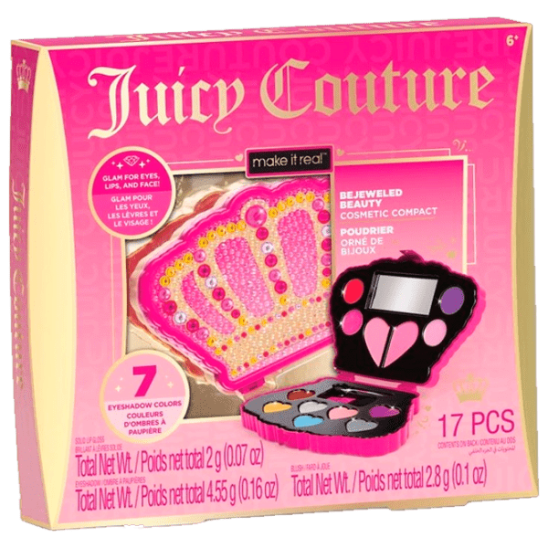 Креативный набор Make It Real Juicy Couture Bejeweled Beauty Cosmetic Compact 4475M Розовый Для девочек, 8+ photo 1