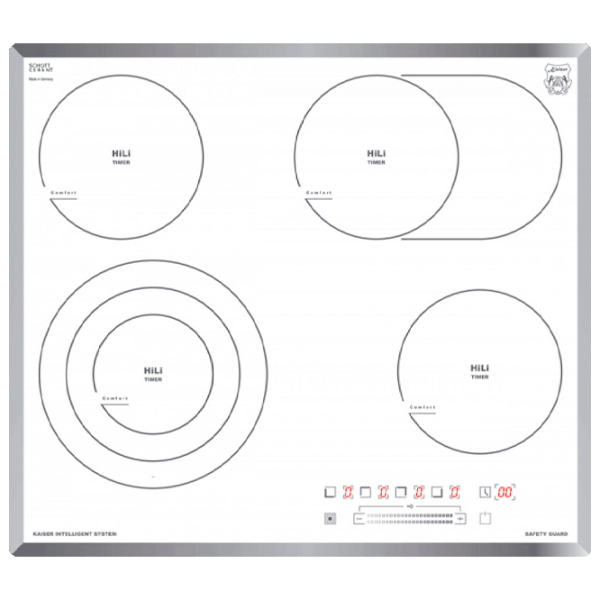 Plită încorporabilă electrică Kaiser KCT 6715 F W White Vitroceramică, 6500 W, Hi-light photo 1