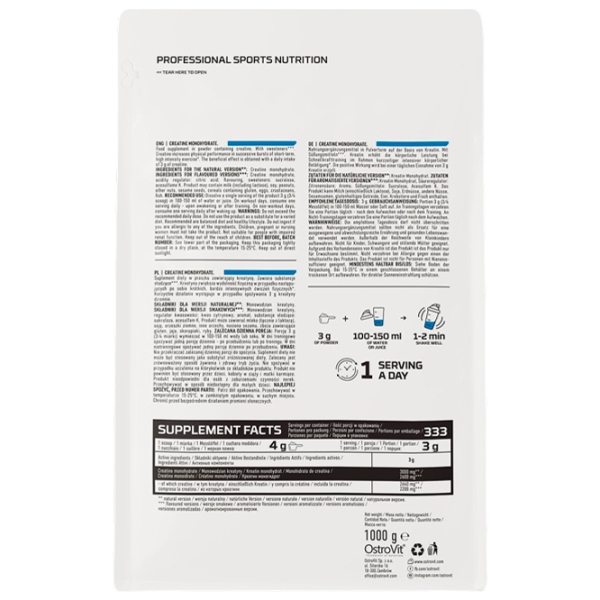 Creatină OstroVit Creatine Monohydrate (5903933917894) 1000 g photo 3