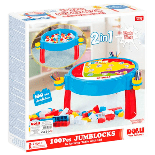 Столик с конструктором Dolu Study Time 2In1 Разноцветный Количество деталей 100, 2+ photo 1