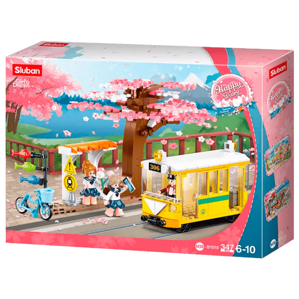 Constructor Sluban Tram in the city center Pink Numărul de piese 347, 6+ photo 1