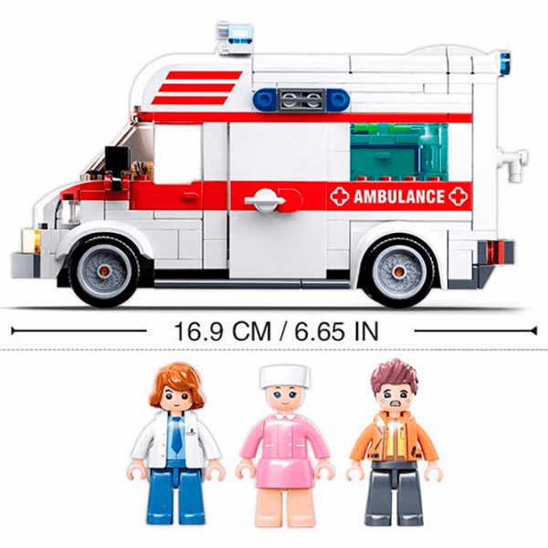 Constructor Sluban Ambulance Multicolor Numărul de piese 328, 6+ photo 5