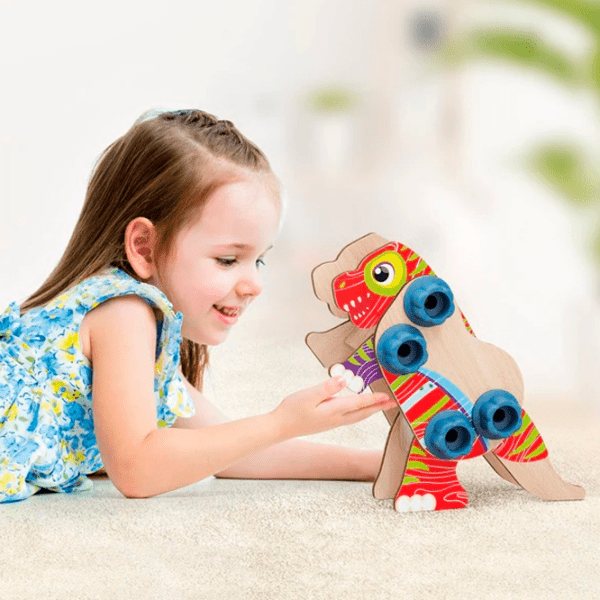 Constructor Quercetti Wood Dino Multicolor Numărul de piese 24, 3+ photo 6