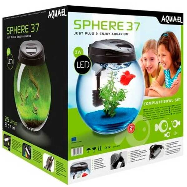 Acvariu Aquael Bowl Sphere 37 Black 25 l photo 3