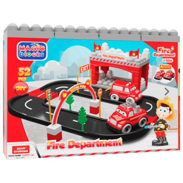 Constructor Ucar Toys Fire Depatment Multicolor Numărul de piese 52, 0.5+ photo 1