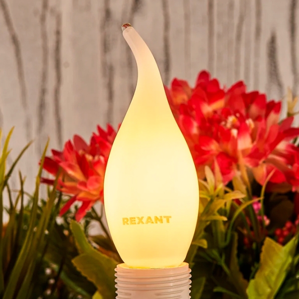 Лампочка светодиодная филаментная Rexant CN37 604-113 E14 | 9.5 Вт | Yellow photo 4
