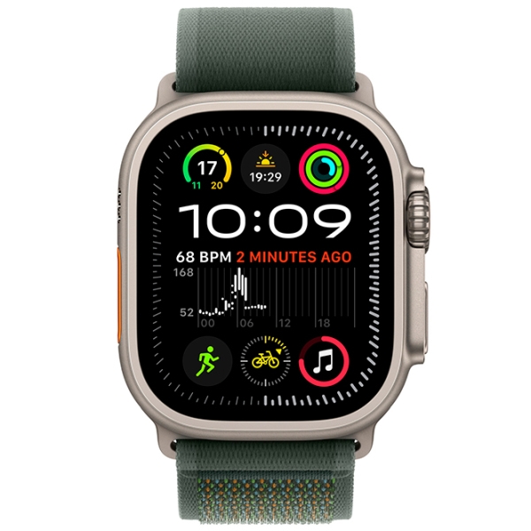 Ремешок Apple Watch Trail Loop Natural Titanium Finish Зеленый  Спандекс, 49 мм photo 2