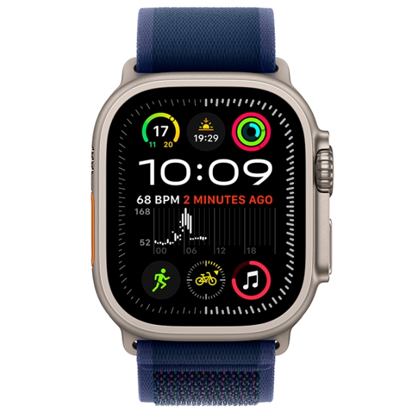 Ремешок Apple Watch Trail Loop Natural Titanium Finish Синий  Спандекс, 49 мм photo 2