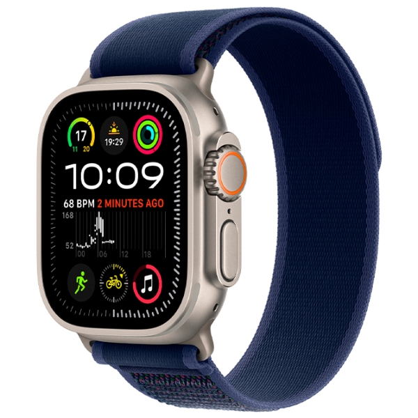 Ремешок Apple Watch Trail Loop Natural Titanium Finish Синий  Спандекс, 49 мм photo 3