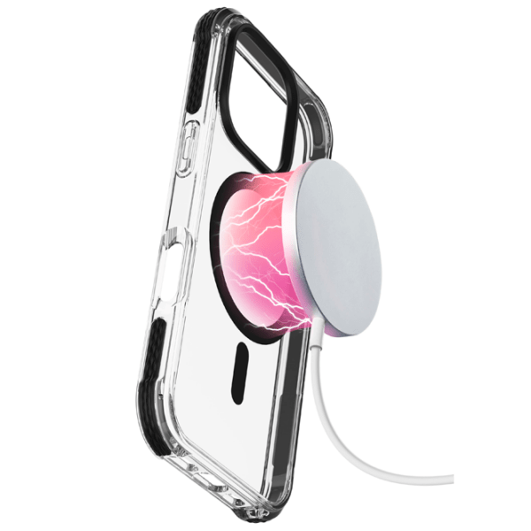 Husă pentru smartphone Apple iPhone 16 Pro (Tetra Force Strong Guard) Transparent Black Cellularline, TPU, MagSafe Back photo 2