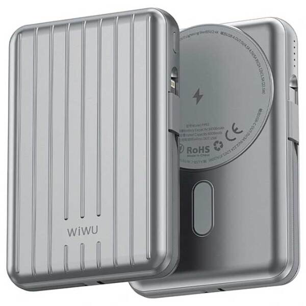 Power Bank 10000 мАч WIWU PP03 (15 Вт) Серебряный  photo 2