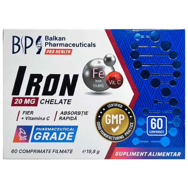 Витамины и минералы Balkan Pharmaceuticals Iron chelate 4840982012266 60  photo 1