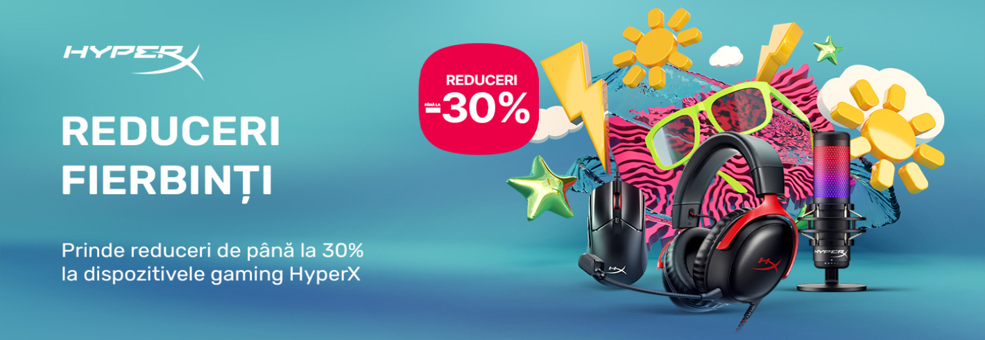 Reduceri fierbinți - până la 30% la dispozitivele gaming HyperX!