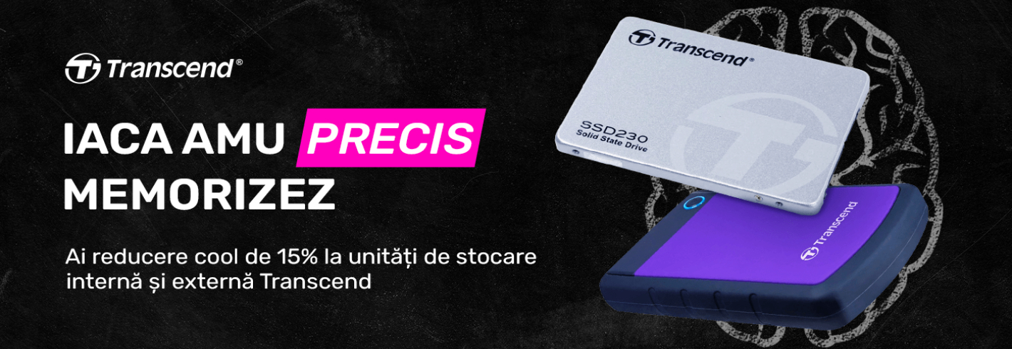 Reducere de 10% la produsele Transcend
