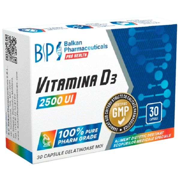 Витамины Balkan Pharmaceuticals Vitamina D3 4840982011412  30 капсул photo 1