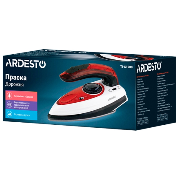 Fier de călcat Ardesto TI-S1200 White 1000 W, 15 g/min, 0.07 l, Ceramică photo 10