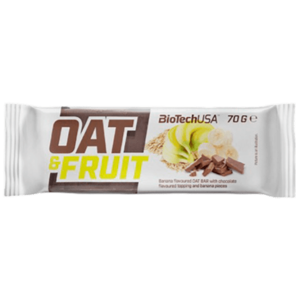 Batoane proteice BioTechUSA Oat & Fruits Banană, ciocolată (5999076223183) 70 g photo 1