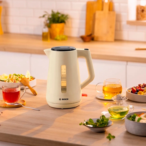 Ceainic electric Bosch TWK1M127 Beige 2400 W, 1.7l, Material interior: Plastic photo 3