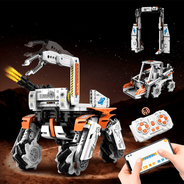 Constructor cu telecomandă KeeYee Dog Robot White Numărul de piese 730, 12+ photo 2