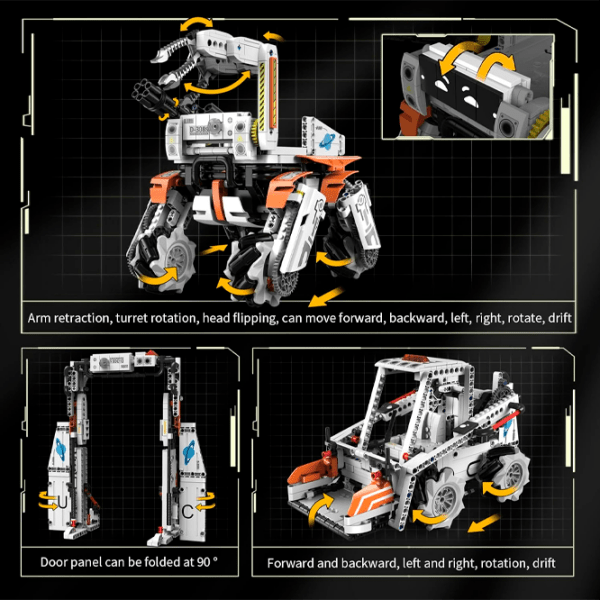 Constructor cu telecomandă KeeYee Dog Robot White Numărul de piese 730, 12+ photo 4