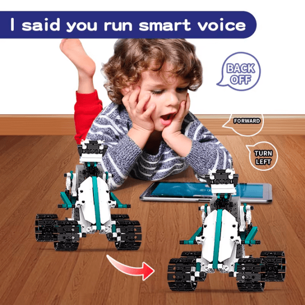 Constructor cu telecomandă KeeYee Robot Programmable White Numărul de piese 612, 12+ photo 3