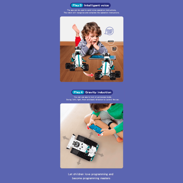 Constructor cu telecomandă KeeYee Robot Programmable White Numărul de piese 612, 12+ photo 7