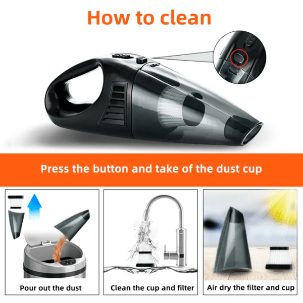 Aspirator portabil Handheld A-016 Black 55 W | Uscată | Container | 0.4 l photo 5