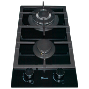 Plită încorporabilă pe gaz Tornado XFG 3022 TURBO Black Sticlă călită, Gratare: Fontă