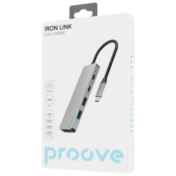 Адаптер Hub Proove Iron Link Серебряный USB Type-C photo 3
