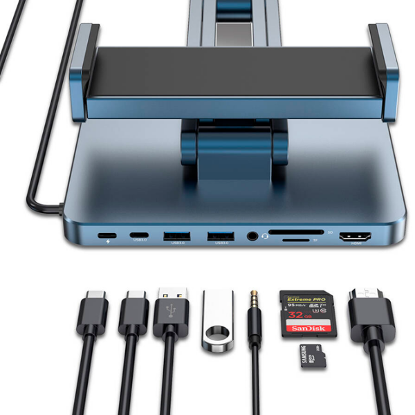 Adaptor Hub WIWU AH801 Blue USB Type-C photo 4