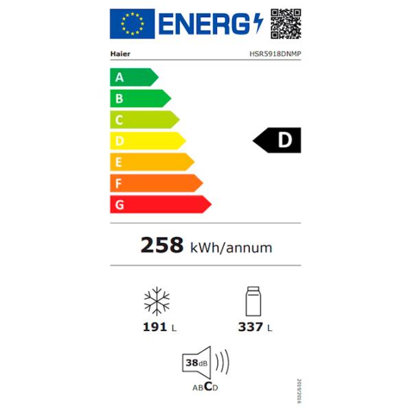 Frigider Haier HSR5918DNMP Inox 337l / No Frost, 191l / No Frost, D photo 14