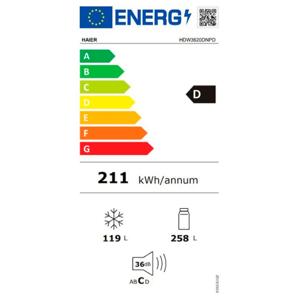 Frigider Haier HDW3620DNPD Graphite 258l / No Frost, 119l / Manual, D photo 14