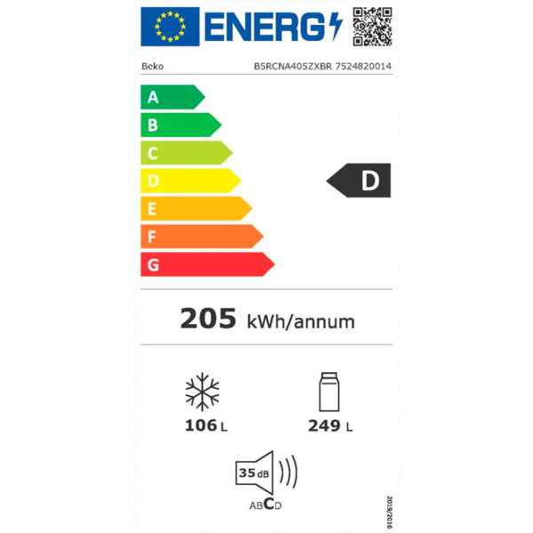 Frigider Beko B5RCNA405ZXBR Inox 249l / No Frost, 106l / No Frost, D photo 10