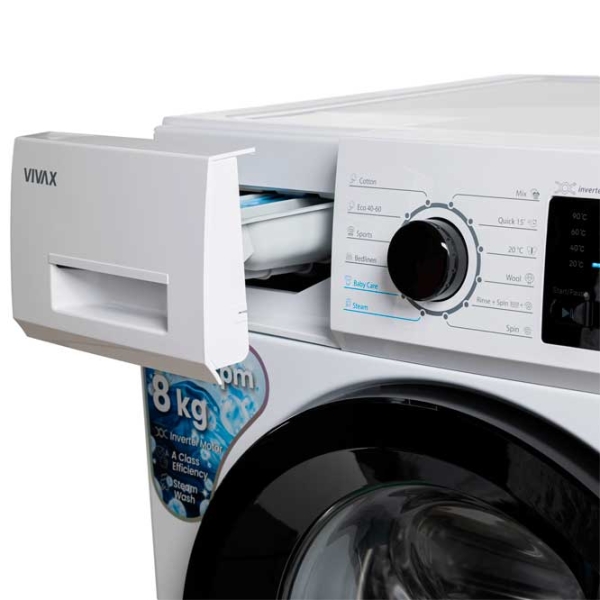Mașină de spălat Vivax WFL-140812CI White 8 kg, 1400 rpm, A photo 5
