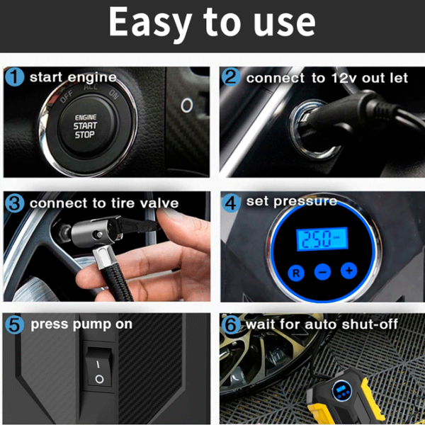 Автомобильный насос Carsun Tire Inflator Черный 35 л/мин /  photo 5